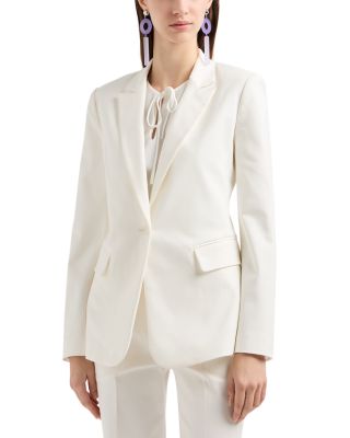 Stretch Cotton Single Breasted Blazer