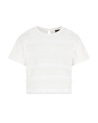 Fringe And Tonal Embroidered Logo T Shirt