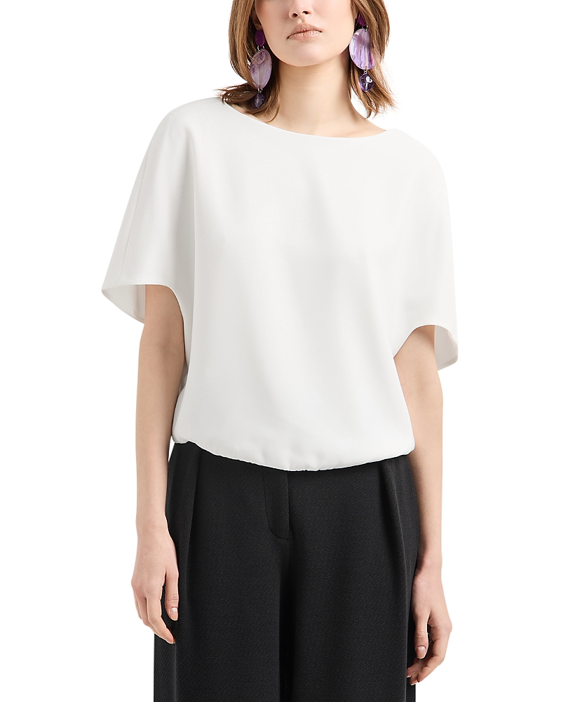 Emporio Armani Technical Cady Blouse In White