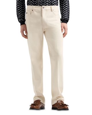 Emporio Armani - Straight Fit Bull Cotton Jeans in Light Beige