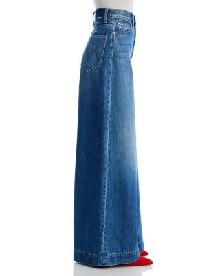 The Headiner Sneak High Rise Wide Leg Jeans in Green Thumb