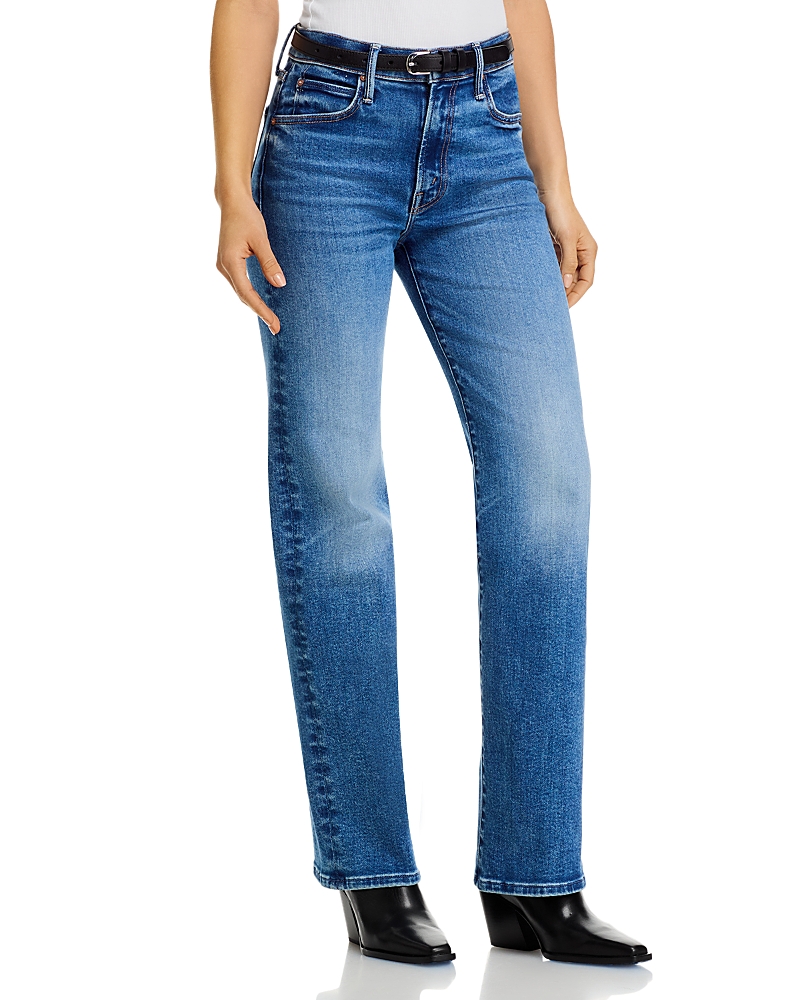 Mother Lil Kick It High Waist Straight Leg Jeans In Bitchn