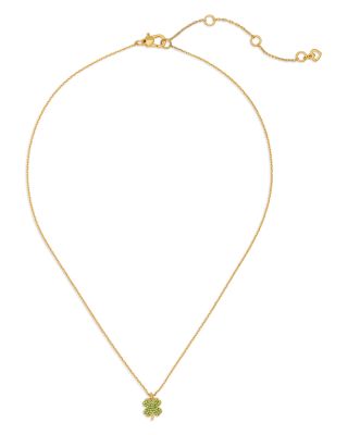 kate spade new york Pave Clover Pendant Necklace, 16-19