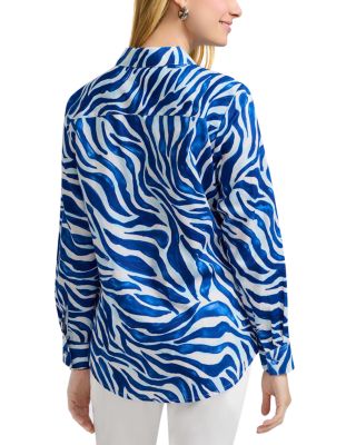 Zoey Long Sleeved Tonal Zebra Shirt	