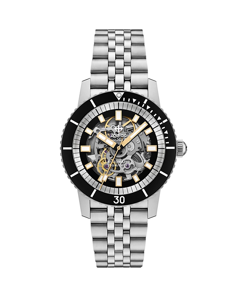 Zodiac Compression Diver Watch, 40mm In Silver/silver