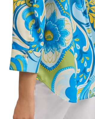 Margie 3/4 Sleeved Tropical Jacobean Shirt