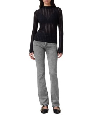 Haldan Mid Rise Slim Bootcut Jeans in Washed Grey