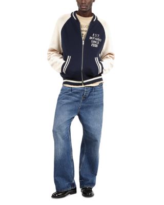 Colorblocked Varsity Zip Cardigan