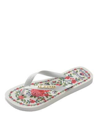 Women's Farm Flower Tapestry Flip Flop Sandals