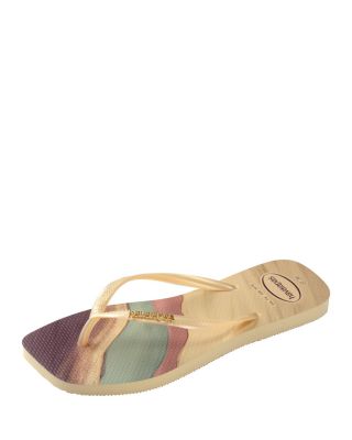 Women's Slim Square Trendy Flip Flop Sandals