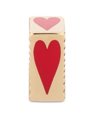 9K Yellow Gold Ceramic Heart Fluted Big Bead Pendant