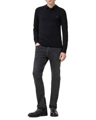 Mode Regular Fit Merino Wool Long Sleeve Polo Sweater