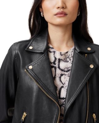 Dalby Slim Fit Leather Biker Jacket