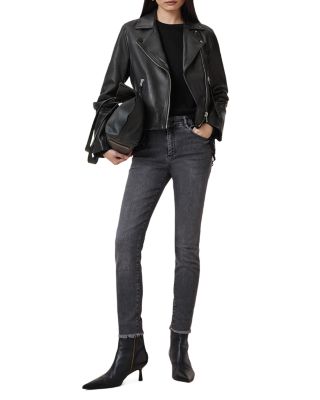 Dalby Slim Fit Leather Biker Jacket