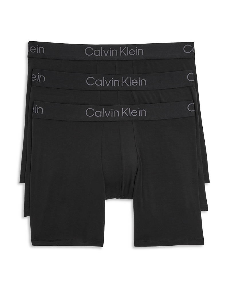 Calvin Klein Icon 3-pack Stretch Boxer Briefs In Black