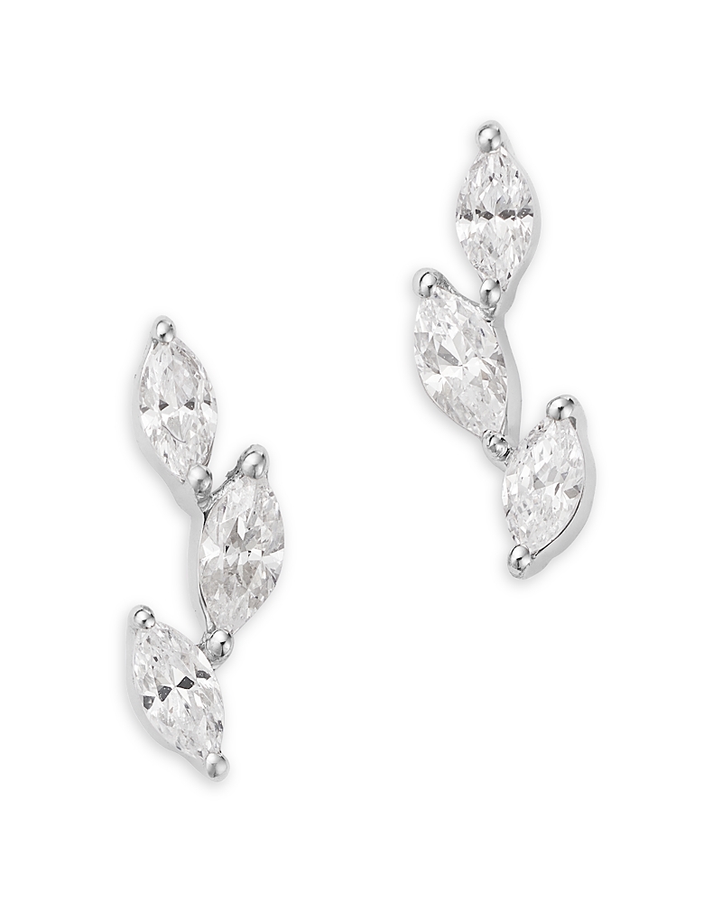Bloomingdale's Fine Collection Diamond Marquis Cut Stud Earrings In 14k White Gold, 0.25 Ct. T. W.