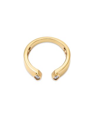 Diamond Marquis Cuff Ring in 14K Yellow Gold, 0.2 tcw