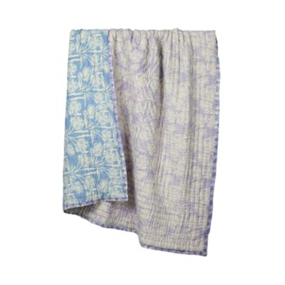 Lilac Bloom Handcrafted Cotton Quilt, King