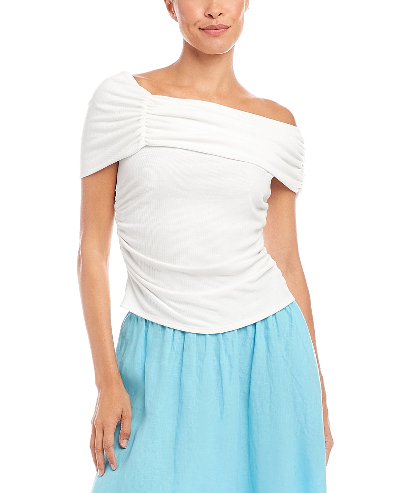Shop Fifteen Twenty Lizzie One Shoulder Top In Off White