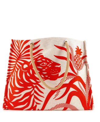 Pre-Owned HERMÈS - Tigre A L'Ananas Beach Bag Printed Toile