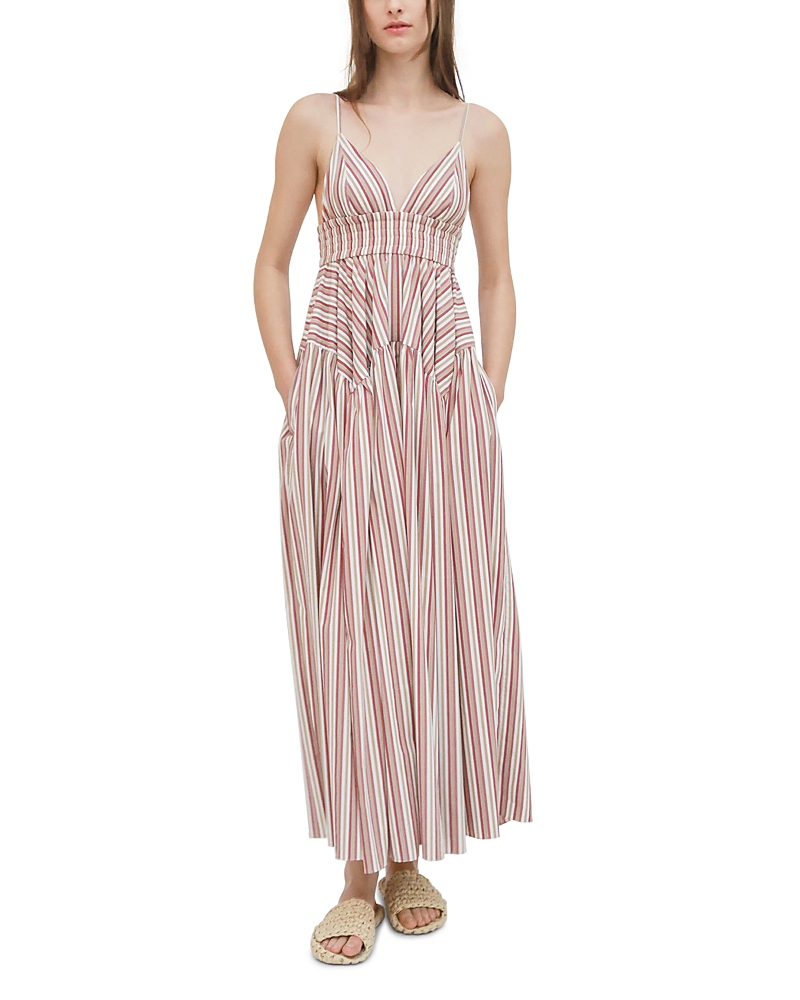 Rosetta Getty Plaid Gathered Peplum Maxi Camisole Dress In Multi