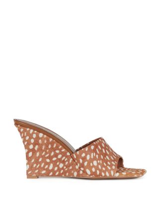 Women&#39;s Capital-F Calf Hair Wedge Sandals