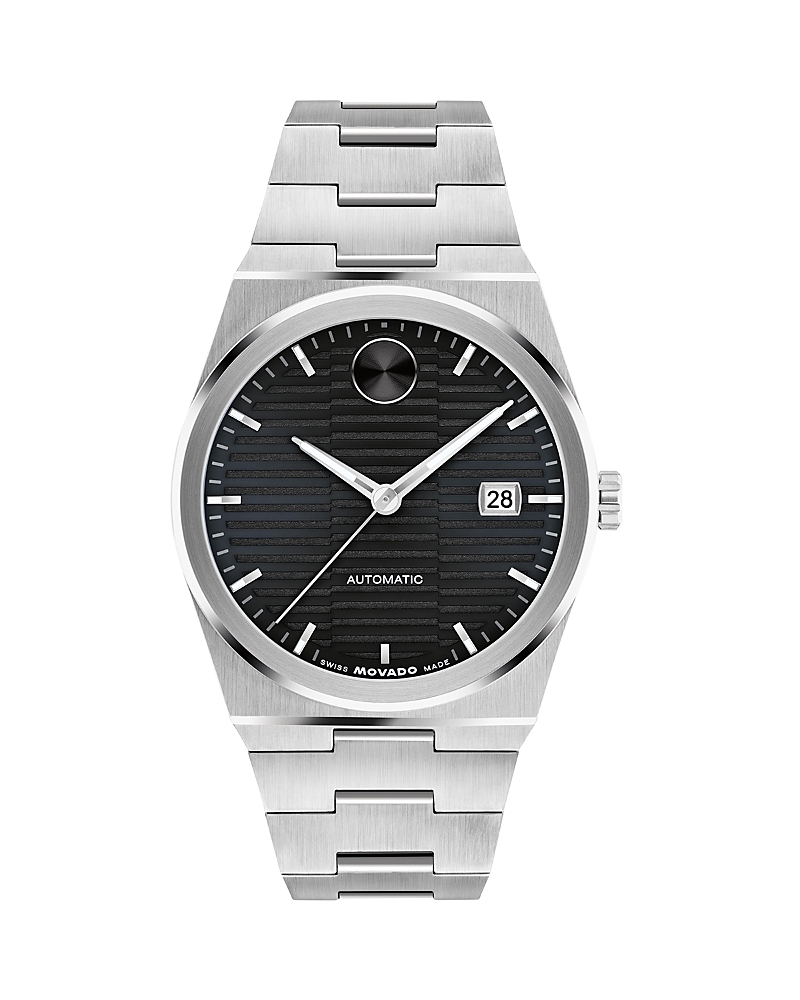 Movado Men's Bold Quest Swiss Automatic Stainless-steel Watch, 39mm In Black/silver