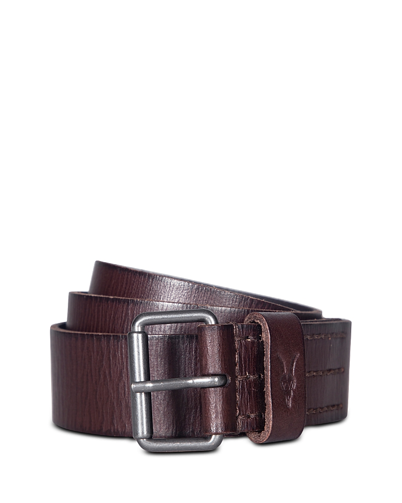 Allsaints Leather Belt In Bitter Brown