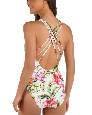 Polynesian Plunge One Piece Swimsuit