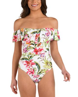 Polynesian Off-the-Shoulder One Piece Swimsuit