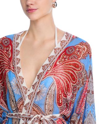 Printed Tassel Short Cover Up Robe - Exclusive
