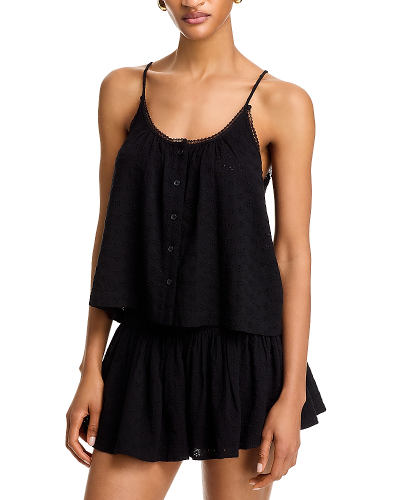 Shop Wayf Zoe Eyelet Cami In Black