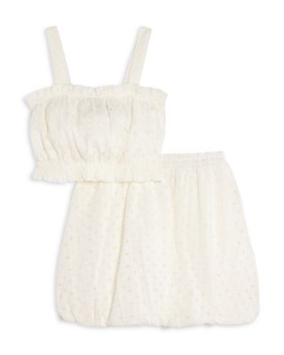 AQUA - Girls' Cropped Eyelet Tank & Bubble Skirt, Big Kid - Exclusive