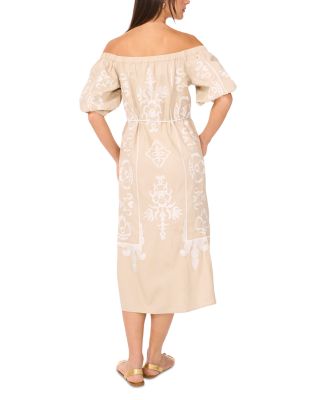 The Shoulder Tassel Tie Midi Dress