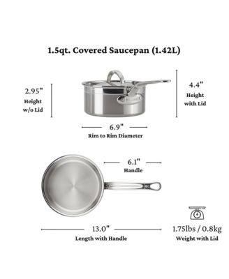 ProBond&reg; Forged 1.5-Quart Professional Clad Stainless Steel Saucepan with Lid