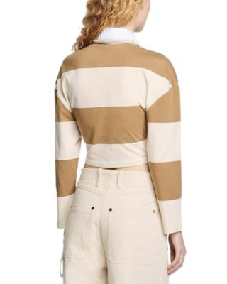 Striped Polo Neck T-shirt 