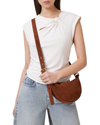 Halfmoon Suede Crossbody Bag