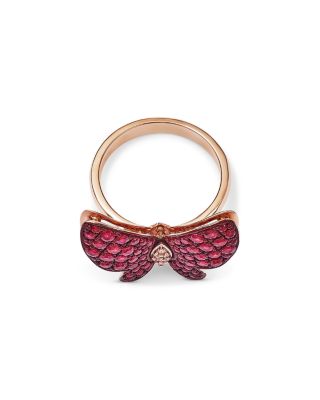 Ruby & Diamond Butterfly Ring in 14K Rose Gold