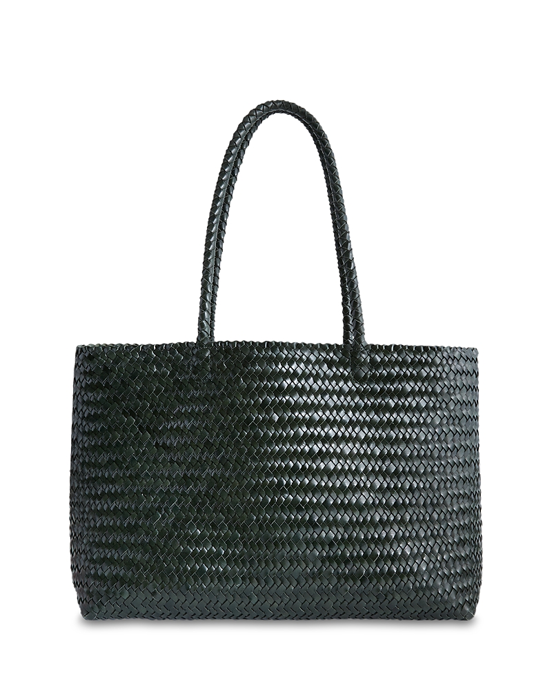 Shop Madewell Transport E/w Woven Tote In Green