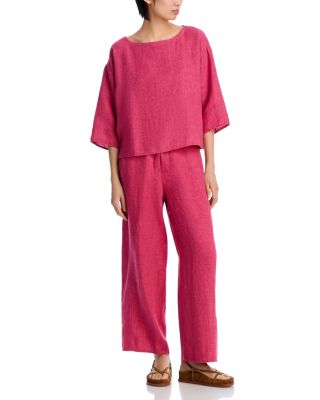 Linen Wide Ankle Pants