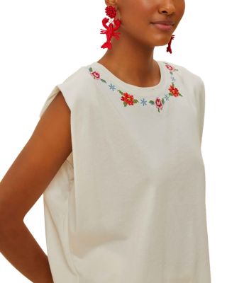 Cross Stitch Flowers Tee