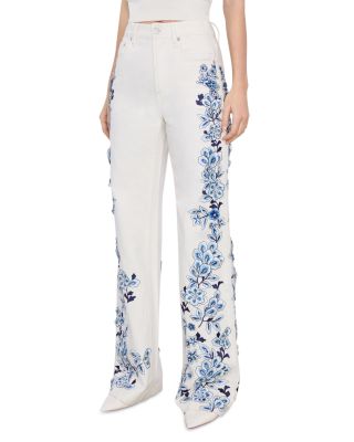 Alice and Olivia - Weezy Floral Embroidered Pants