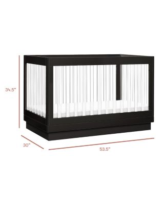 Harlow Acrylic 3 in 1 Convertible Crib with Toddler Bed Conversion Kit