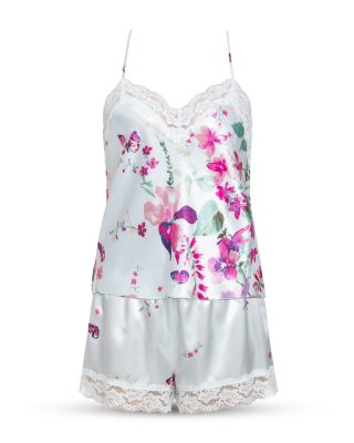 Lace Trim Floral Camisole Pajama Set