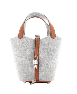 Pre-Owned HERMÈS - PM Picotin Lock Bag Felt with Leather