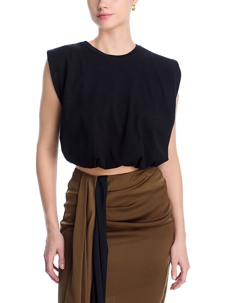 Johanna Ortiz Muraya Sleeveless Cotton Tee In Black