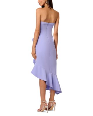 Asymmetric Ruffle Crepe Dress