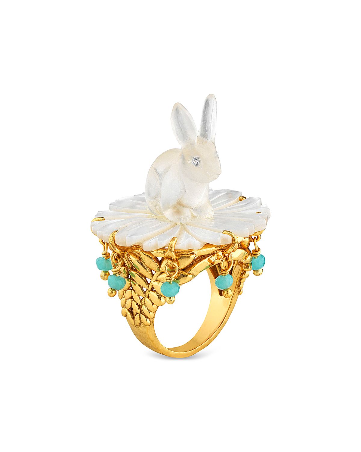 Capucine De Wulf Villandry Mixed Stone Bunny On Flower Ring