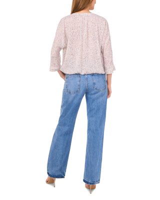 V Neck Pleated Front Blouse