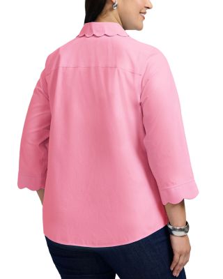 Gwen Three Quarter Sleeve Pinpoint Oxford Shirt